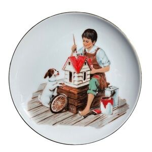 Vintage Norman Rockwell A Dollhouse For Sis Collectible Ceramic‎ Decor Plate